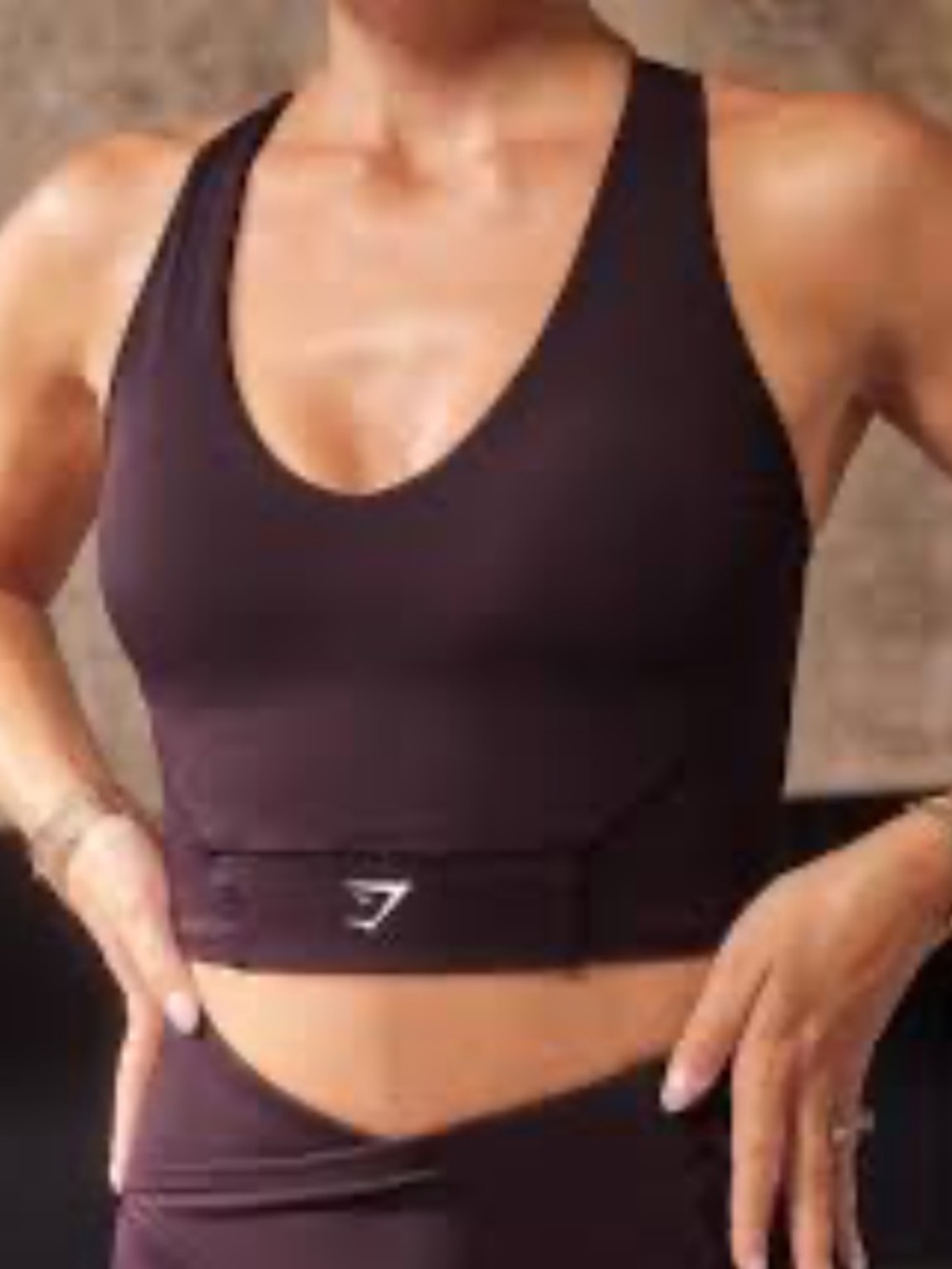 Gymshark Black Scoop Neck Longline Sports Bra with Logo Band